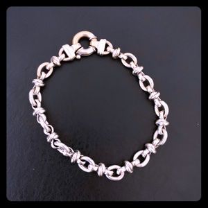 Chunky white gold chain bracelet